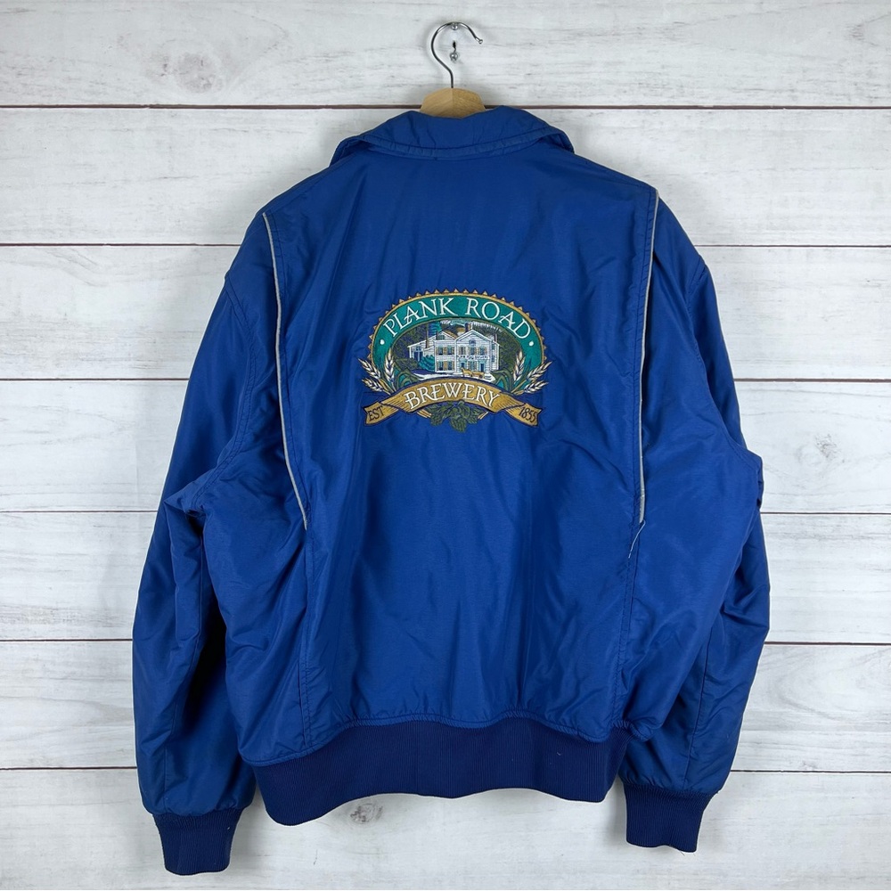 Vintage Red Dog Plank Road Brewery Embroidered Jacket Large
